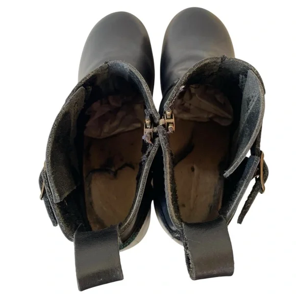 No. 6 black leather clog ankle boots - Picture 13 of 14